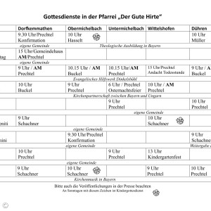 Gottesdienstplan 2