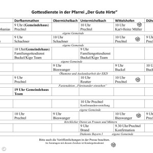 Gottesdienstplan 1